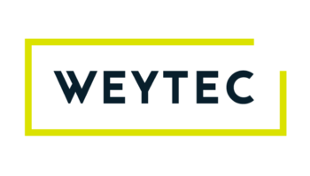 Weytec Firmenlogo schwarz gelb grün