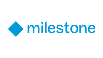 Blaues Milestone Firmenlogo mit Rhombus