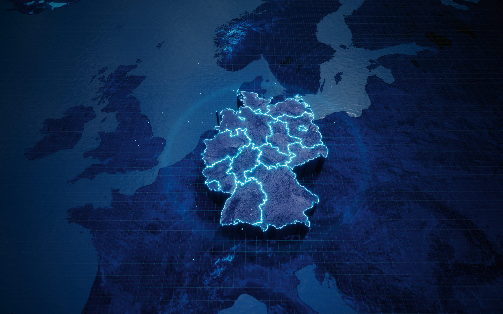 Digitale Deutschlandkarte mit Bundesländern