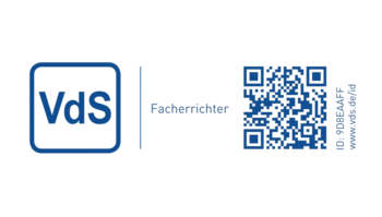VdS Fachrichter Zertifikat mit QR-Code