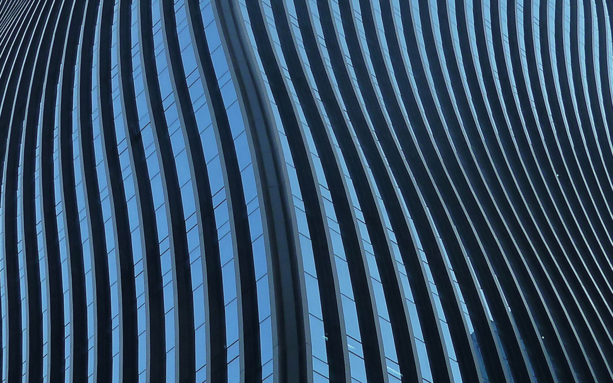 Wellenförmige Glas-Aluminium Fassade
